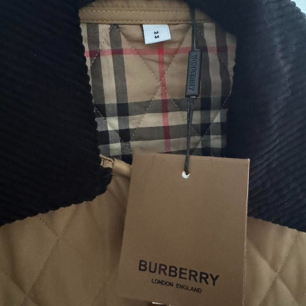 Burberry NWT‎ Corduroy-Collar Quilted Jacket Size M - Picture 5 of 6
